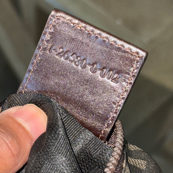 FENDI ZUCCA CANVAS Vintage 1925 Cosmetic Pouch Brown - Picture 5 of 11